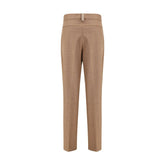 Beige Fleece Wool Dress Pants